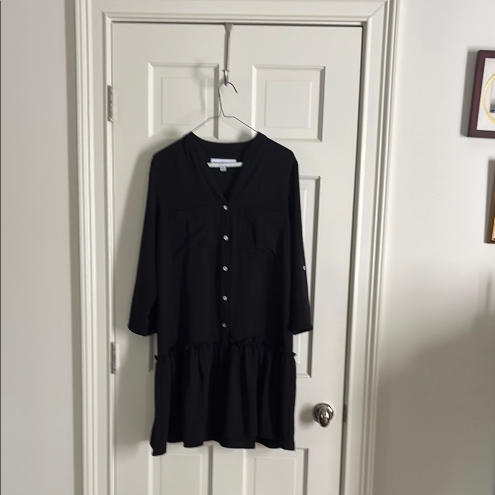 Elegant Black Button-Down Dress
